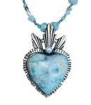 Courage Dear Heart Larimar Heart Necklace