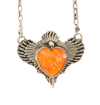 Sacred Heart with Wings Necklace