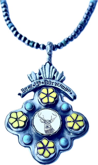 Buck Up Buttercup with Daisies Necklace