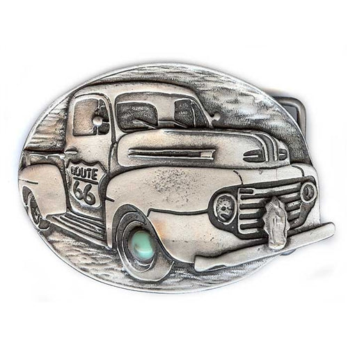 Route 66 Pick up Truck Belt Buckle