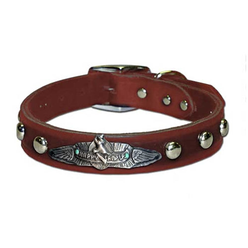 Happy Camper Collar in Black & Brown (Plain/Studded)