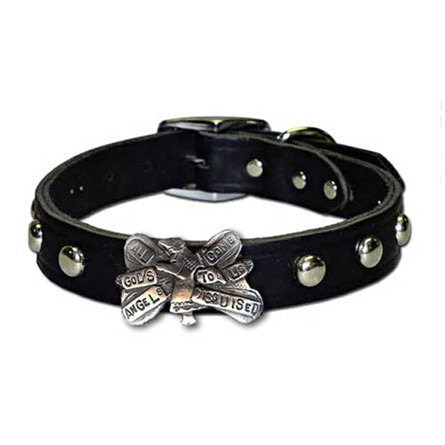 All God's Angels Collar in Black & Brown (Plain/Studded)