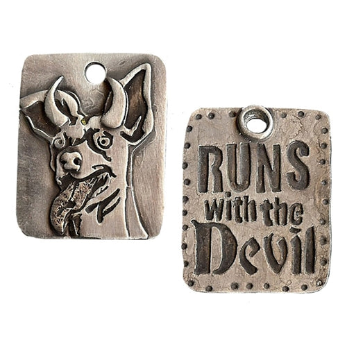 Runs With The Devil Dog Tag