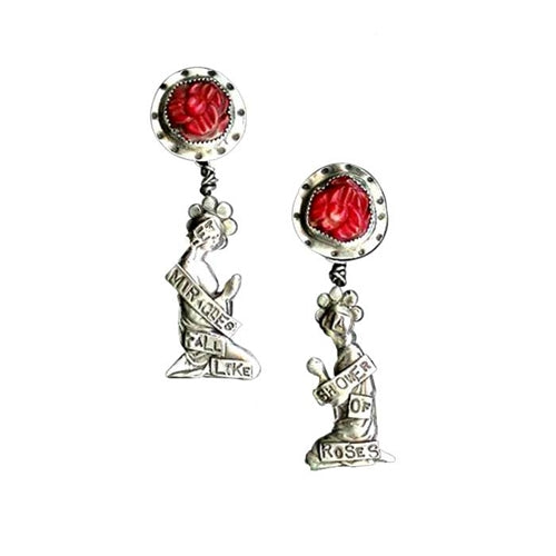 Miracles Fall Like Roses (Red) Earrings