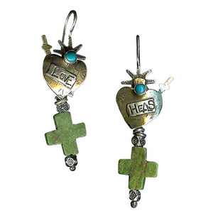 Love Heals with Turquoise Cross Earrings