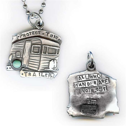 Protect This Trailer Pewter Pendant