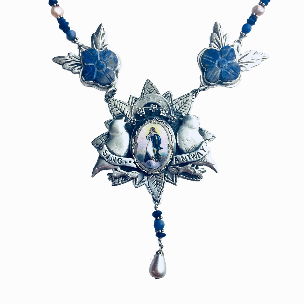 Sing Anyway With Mary & Lapis Necklace
