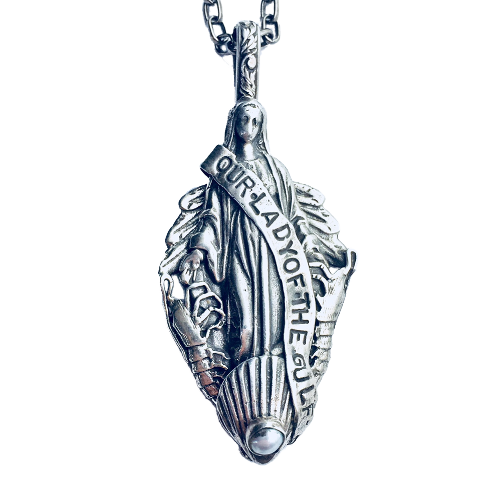 Our Lady Of The Gulf Sterling Necklace