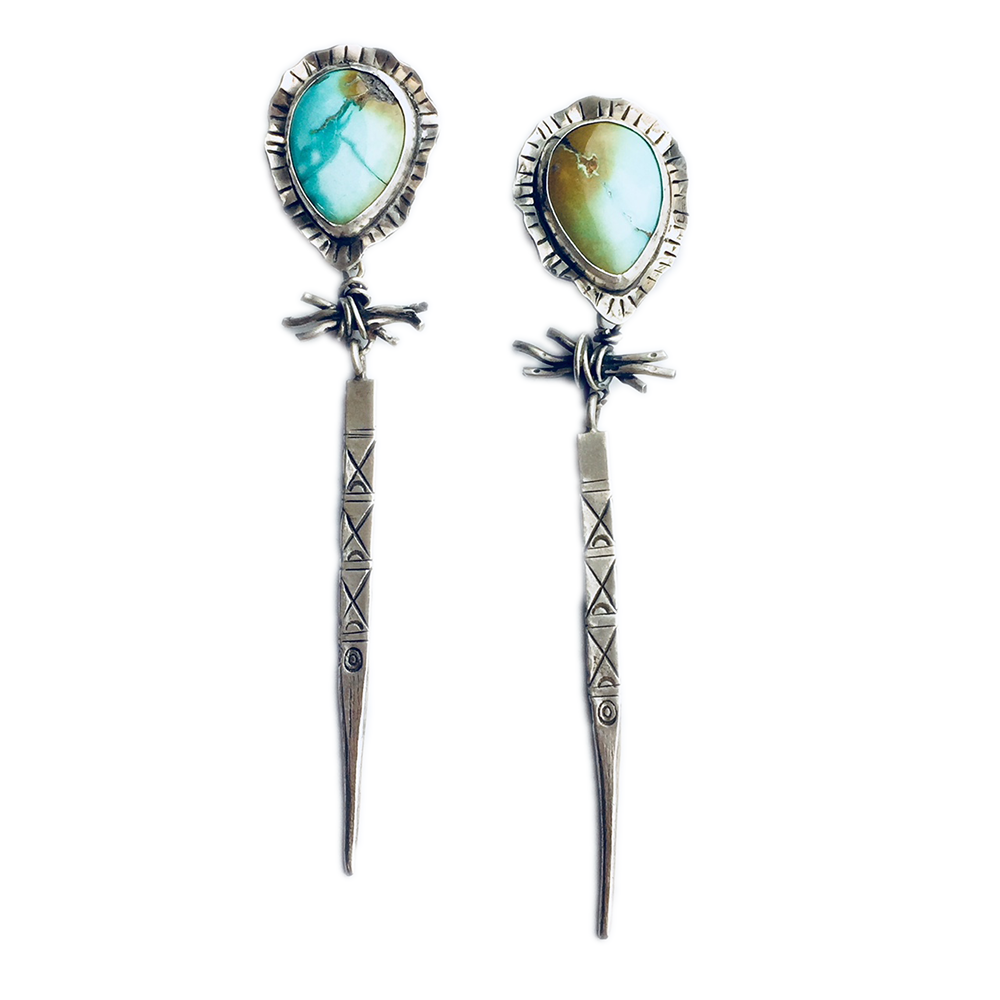 Turquoise Branch Dangle Earrings